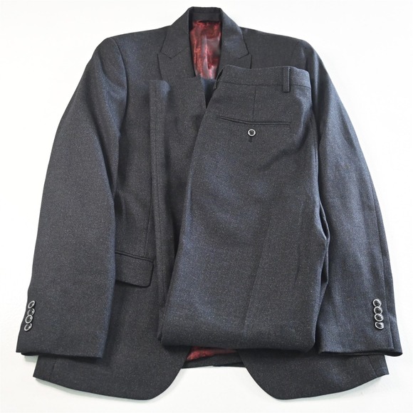 Ben Sherman 36R 28x32 Gray Herringbone Plectrum Byron Mens Jacket Pants Suit‎